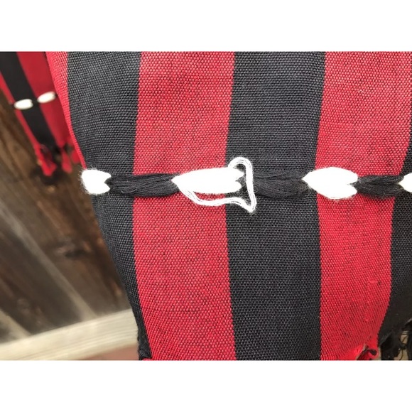 VTG Boho Hippie Peasant Tribal Stripe Fringe Skirt - Picture 7 of 8